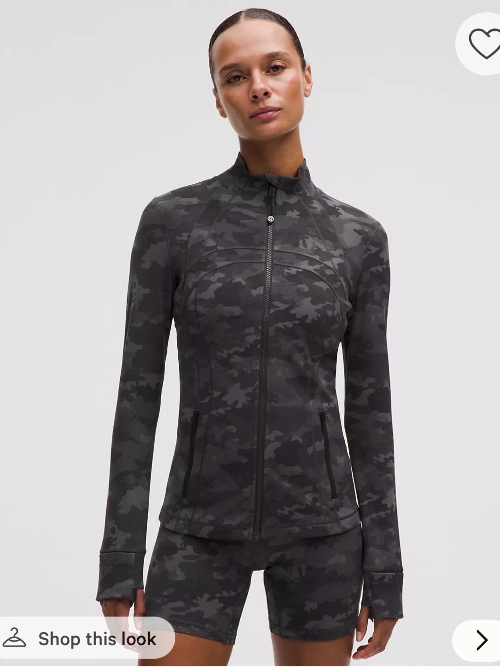 Lululemon Women's Black Camo Performance Athletic Zip Jacket